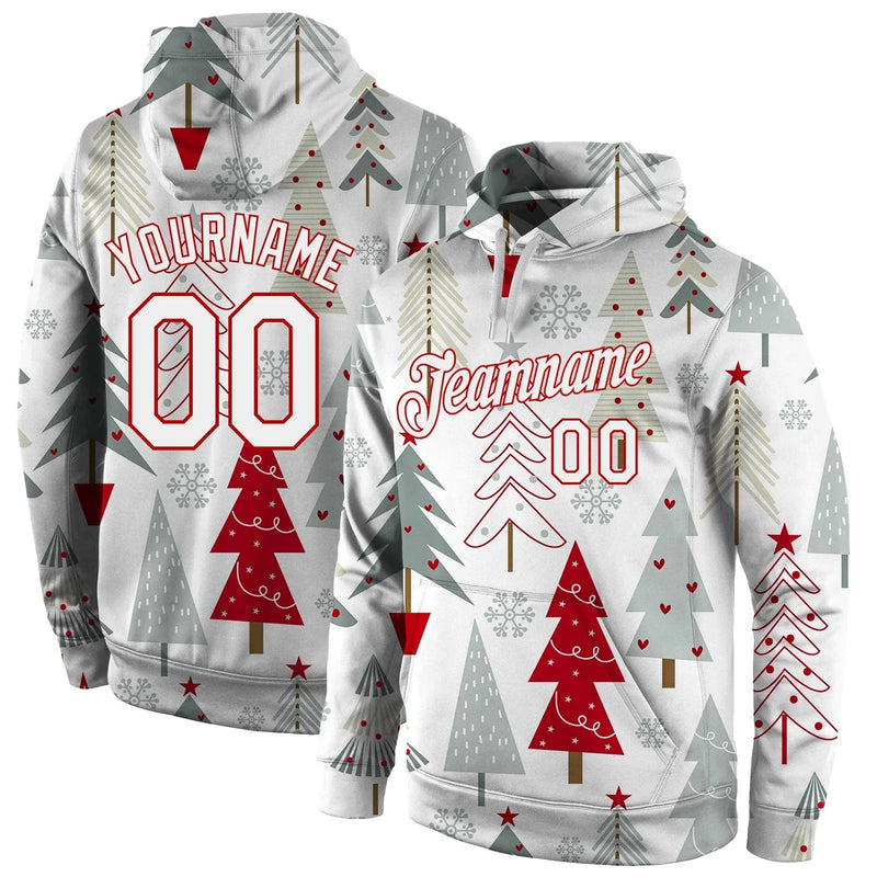 Personalized Holiday Pullover Sweatshirt, Custom Christmas Sports Hoodie, 3D Print Team Hoodie, Winter Fan Present