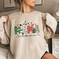 Festive Holiday Mama Sweatshirt, Mama Claus Christmas Sweatshirt, Adorable Xmas Santa Sweatshirt, Comfy Family Winter Holiday Crewneck Sweater