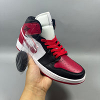High Top Sneakers, Red Colorway, Lace Up Design, Casual Gift for Sneaker Fans