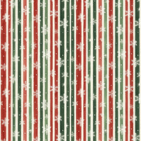 Watercolor Snowflake Gift Wrap, Frosted Holiday Stripes Wrapping Paper, Red Green Winter Present Paper, Cheerful Christmas Pattern Wrap