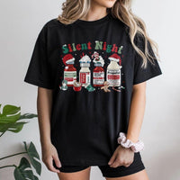 Nurse Holiday Graphic Tee, Silent Night Medical Christmas T-Shirt, Humorous ICU Pharmacy Shirt, Healthcare Worker Christmas Shirt, RN Present