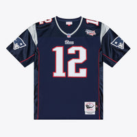 New England Patriots Tom Brady Navy Super Bowl XXXVI Authentic Throwback Jersey