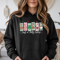 Jolly Holiday Animal Sweatshirt, Humorous Christmas Goose Hoodie, Adorable Silly Goose Christmas Pullover, Winter Bird Lover Hooded Sweater