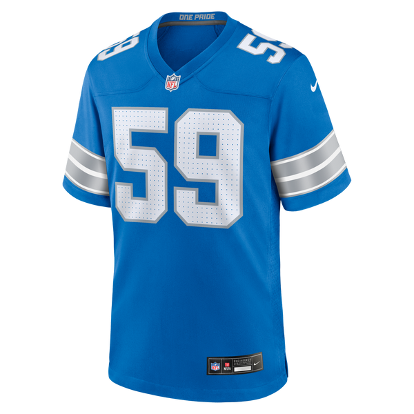 Detroit Lions Giovanni Manu Blue Team Game Jersey