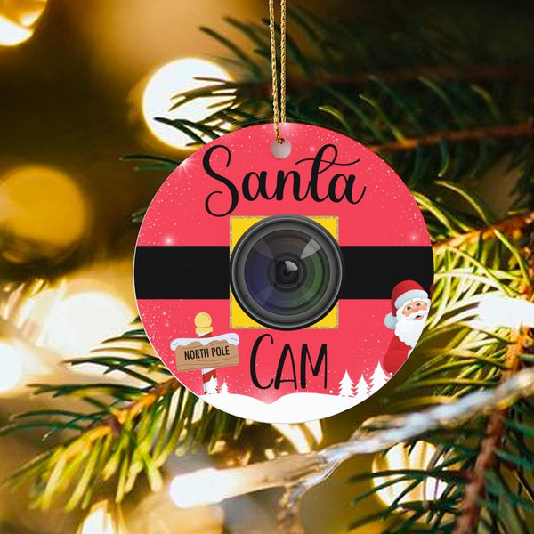 North Pole Camera Lens Ornament, Santa Cam Christmas Ornament, Humorous Holiday Surveillance Ornament, Adorable Kids Xmas Tre