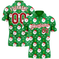 Santa Print Performance Golf Polo, Custom Christmas Golf Polo Shirt, Personalized Holiday Polo Shirt, Christmas Golf Present for Men