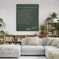 Festive Holiday Wall Art, Twas the Night Before Christmas Poem Canvas, Christmas Poem Canvas Print, Vintage Holiday Home Decor Canvas