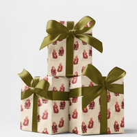 Mr and Mrs Claus Christmas Gift Wrap, Vintage Santa Wrapping Paper, Retro Holiday Wrapping Paper, Nostalgic Xmas Present Wrapping Paper