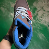 Mid Top Sneakers, Brown Blue Colorway, Lace Up Design, Casual Gift for Sneaker Fans