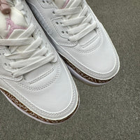 Low Top Basketball Shoes, White Pink Brown Colorway, Lace Up Design, Casual Gift for Shoe Lovers