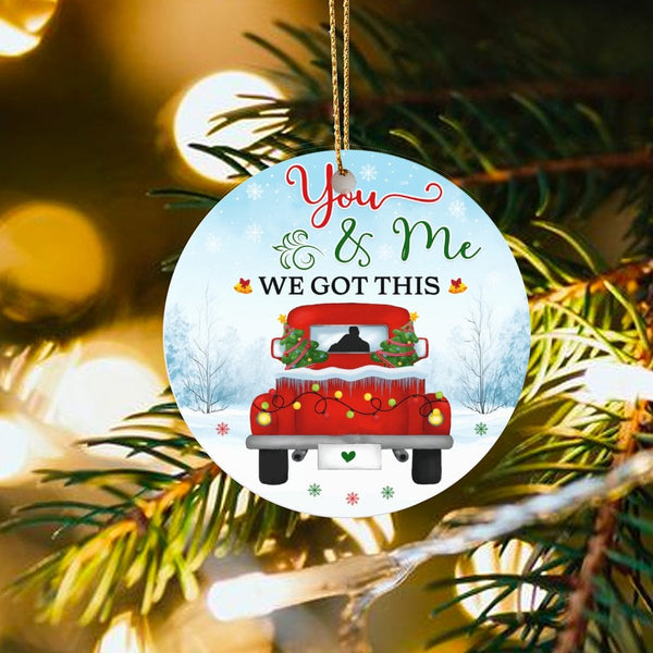Red Christmas Truck Ornament, You and Me We Got This Ornament, Romantic Couple Tree Ornament, Adorable Holiday Keepsake Prese