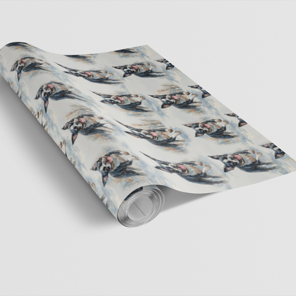 Snowy Winter Dog Gift Wrap, Boston Terrier Christmas Wrapping Paper, Boston Terrier Holiday Paper, Dog Lover Xmas Gift Wrappi