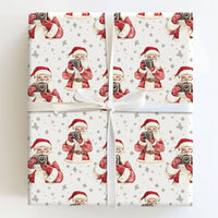 Vintage Camera Christmas Gift Wrap, Photographer Santa Wrapping Paper, Photography Holiday Wrapping Paper, Photo Lover Wrapping Paper Roll