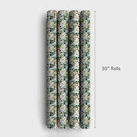 Floral Christmas Gift Wrap, Watercolor Poinsettia Wrapping Paper, Botanical Holiday Wrapping Paper, Elegant Winter Present Gift Wrap