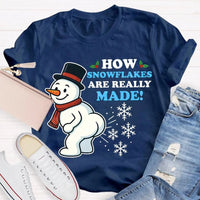 Festive Holiday Graphic Tee, Snowman Snowflake Christmas T-Shirt, Adorable Winter Snowman Shirt, Unisex Merry Christmas Tee, Xmas Holiday Present