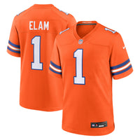 Denver Broncos Jason Elam Orange Retired Player Alternate Game Jersey