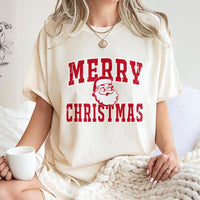 Retro Distressed Santa Shirt, Merry Christmas Santa T-Shirt, Vintage Holiday Graphic Tee, Christmas Family Shirt, Xmas Party Graphic T-Shirt