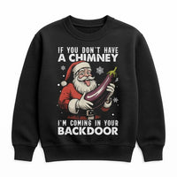 Rude Eggplant Chimney Sweatshirt, Humorous Santa Christmas Sweatshirt, Adult Humor Holiday Crewneck, Rude Xmas Sweater, Adult Sweatshirt Present