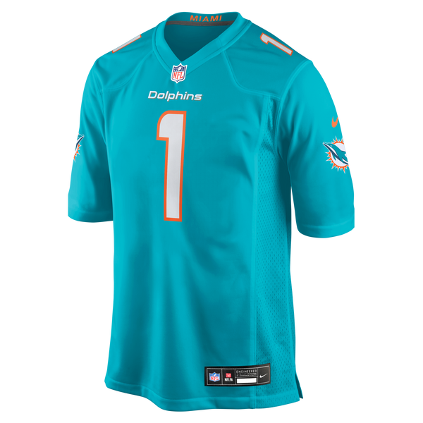 Miami Dolphins Chris Johnson Aqua 2026 NFL Draft First Round Pick No. 27 Team Game Jersey