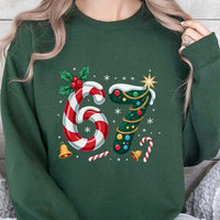 Candy Cane Holiday Tree Sweatshirt, 67th Birthday Christmas Sweatshirt, Festive 67th Birthday Xmas Crewneck, Winter Holiday Party Sweatshirt