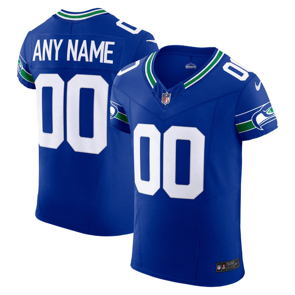 Seattle Seahawks Royal Alternate Elite Custom Jersey