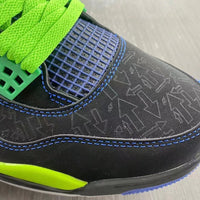 Low Top Sneakers, Black Green Colorway, Lace Up Design, Casual Gift for Sneaker Fans