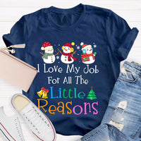 I Love My Job for Little Reasons Tee, Christmas Teacher Shirt, Humorous Holiday Teacher Shirt, Winter Classroom Tee, Educator Christmas Present