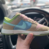 Low Top Sneakers, Brown Pink Green Colorway, Lace Up Design, Casual Gift for Sneaker Fans