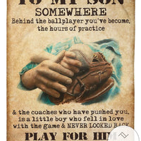 Vintage Sports Throw Blanket, To My Son Baseball Blanket, Father to Son Motivational Blanket, Comfy Baseball Bedspread, Christmas Fan Present
