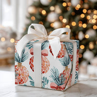 Tropical Holiday Gift Wrap, Christmas Pineapple Wrapping Paper, Watercolor Pineapple Wrapping Paper, Festive Winter Adorable Wrapping Paper
