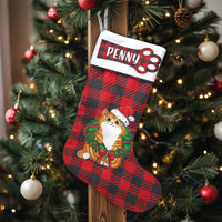 Red Buffalo Plaid Pet Xmas Stocking, Personalized Orange Cat Christmas Stocking, Custom Name Cat Holiday Stocking, Adorable Kitten Lover Present