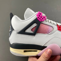 Retro Low Top Sneakers, White Black Pink Colorway, Lace Up Design, Casual Gift for Sneaker Fans