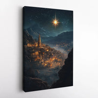 Nativity Scene Canvas Print, Star of Bethlehem Canvas Wall Art, Christian Holiday Wall Decor, Religious Art Canvas, Christmas Faith Present