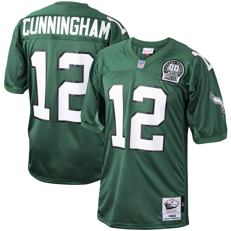 Philadelphia Eagles 1992 Randall Cunningham Green Authentic Throwback Retired Player Jersey