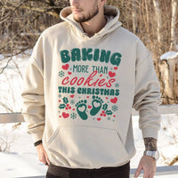 Christmas Pregnancy Announcement Hoodie, Baking More Than Cookies Hoodie, Baby Feet Holiday Hoodie, Mom to Be Sweatshirt, Xmas Baby Reveal