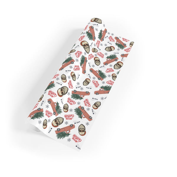 Vintage Red Truck Gift Wrap, Sloth Santa Wrapping Paper, Adorable Christmas Wrapping Paper, Holiday Present Wrap, Festive Wra