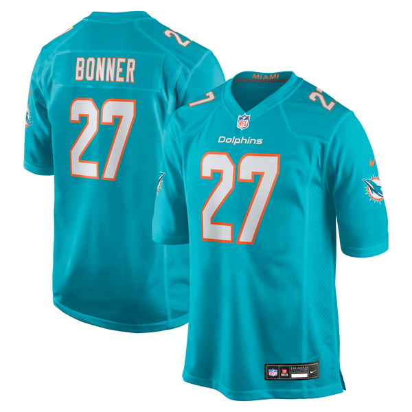 Miami Dolphins Ethan Bonner Aqua Game Jersey
