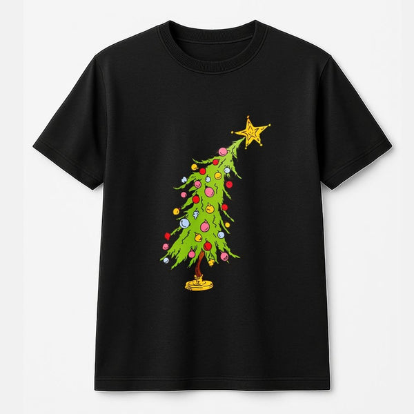 Hand Drawn Holiday Shirt, Whimsical Christmas Tree T-Shirt, Festive Winter Graphic Tee, Adorable Christmas Tree T-Shirt, Holi