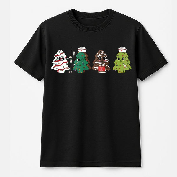 Holiday Tree Nurse Graphic Tee, Nurse Christmas T-Shirt, Adorable Medical Christmas Shirt, Festive RN Christmas T-Shirt, Heal
