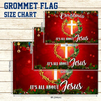 Christian Christmas Holiday Decor Flag, It's All About Jesus House Flag, Double-Sided Religious Nativity Flag, Faith Yard Banner Present