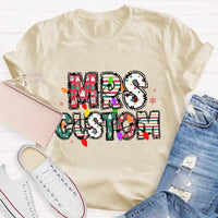 Custom Family Holiday Shirt, Personalized Christmas Lights Name T-Shirt, Adorable Festive Graphic Tee, Matching Christmas Crewneck T-Shirt