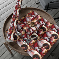 Black Santa Claus Holiday Gift Wrap Roll, African American Girl Santa Wrapping Paper, Festive Christmas Wrapping Paper, Xmas Present Wrap