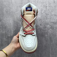 High Top Sneakers, Red Colorway, Lace Up Design, Casual Gift for Sneaker Fans