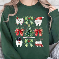 Festive Teeth Holiday Crewneck, Dental Christmas Sweatshirt, Adorable Dental Hygienist Sweater, Dentistry Xmas Pullover, Dental Clinic Present