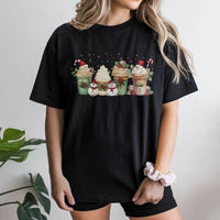 Festive Holiday Coffee Shirt, Snowman Latte Christmas Coffee T-Shirt, Adorable Winter Graphic Coffee Tee, Seasonal Xmas Present for Coffee Lovers