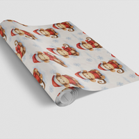 Santa Suit Monkey Holiday Gift Wrap, Festive Monkey Christmas Wrapping Paper, Adorable Animal Xmas Wrapping Paper, Seasonal Mistletoe Gift Wrap