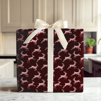 Maroon Christmas Gift Wrap, Pink Leaping Reindeer Wrapping Paper, Watercolor Antler Holiday Wrapping Paper, Elegant Winter Gift Wrap Roll