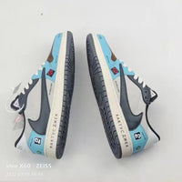 Low Top Sneakers, Gray Teal Colorway, Lace Up Design, Casual Gift for Sneaker Fans