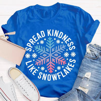 Christmas Kindness Graphic T-Shirt, Spread Kindness Like Snowflakes Shirt, Festive Winter Holiday Tee, Positive Teacher Christmas Present