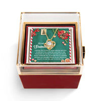 Christmas Knot Necklace for Her, Soulmate Love Knot Necklace, CZ Crystal Love Knot Necklace, Rotating Rose Jewelry Box
